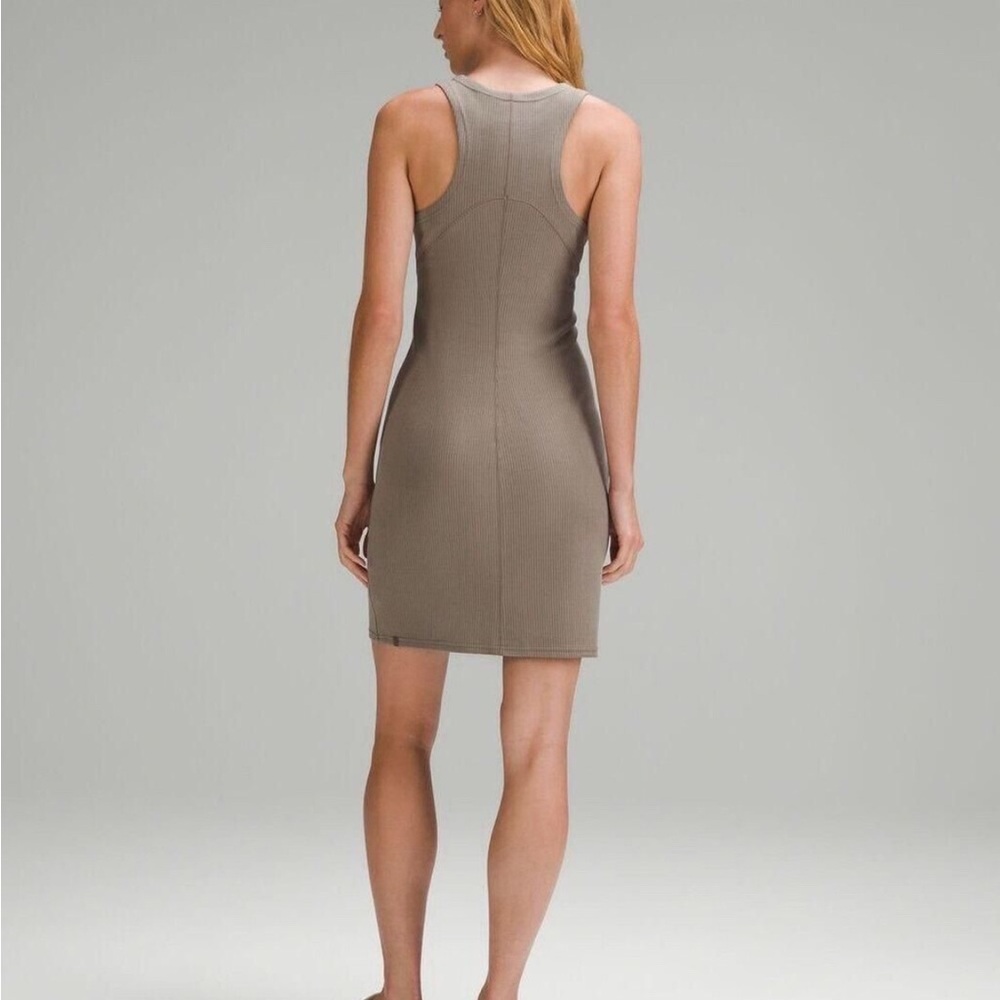 lululemon athletica Softstream Slim Fit Ribbed Midi Dress— Size 6 Color: Nomad - Picture 5 of 9